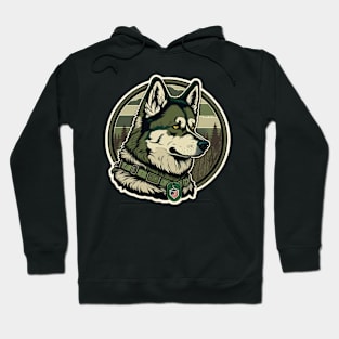 Alaskan Malamute Camouflage Motif Hoodie